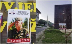 Сребреница облијепљена сликама Ратка Младића